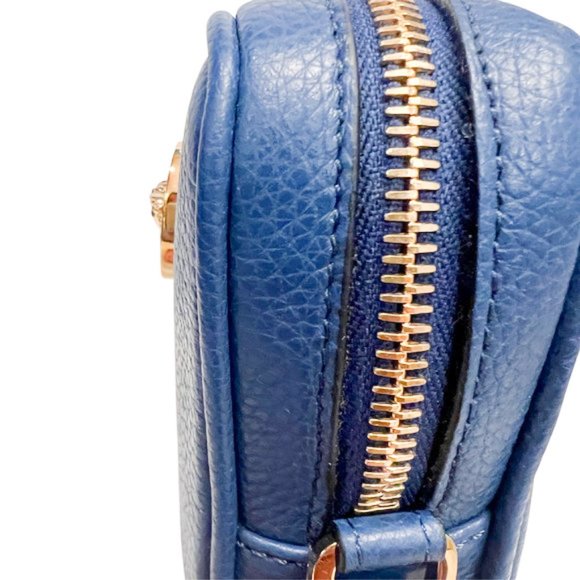 Versace Leather Medusa Navy Blue Crossbody Bag - Picture 4 of 6